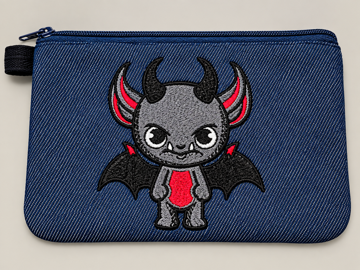 Cute Demon Embroidered Bag Buddy