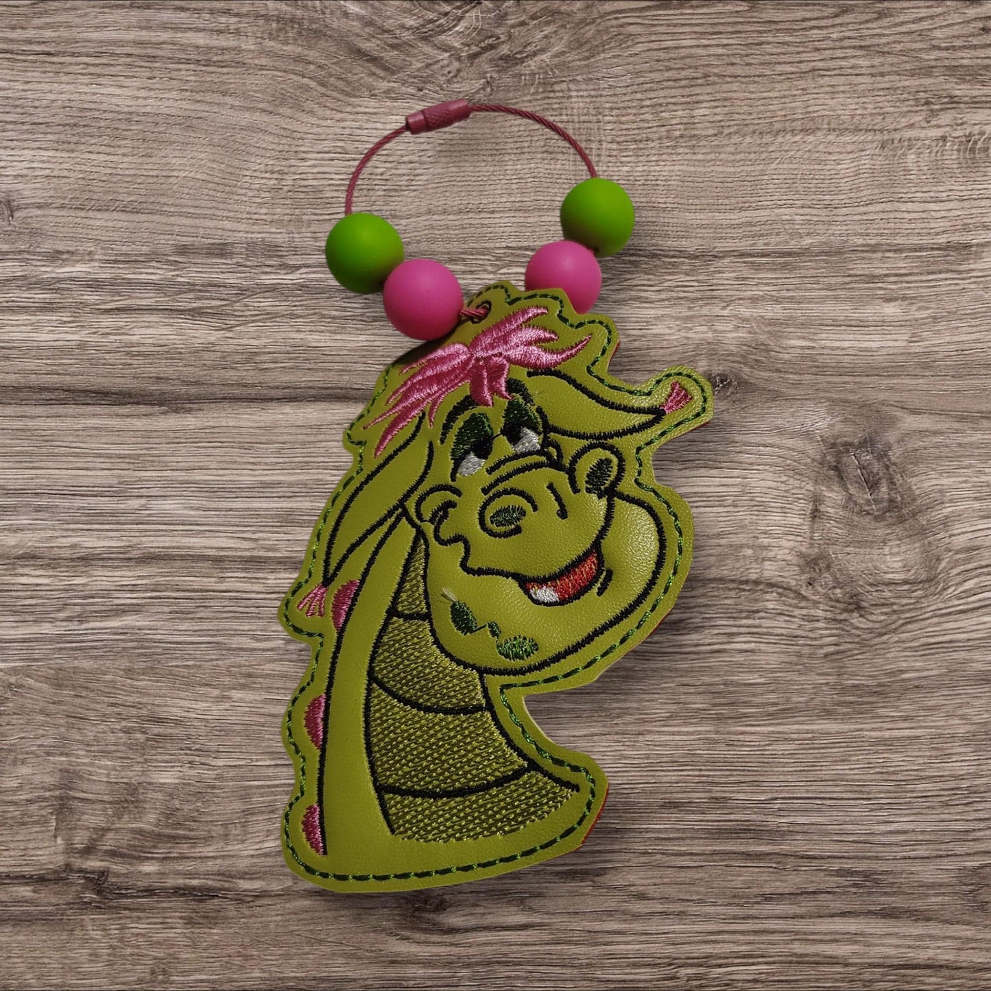 The Magic Dragon Embroidered Handmade Bag Charm
