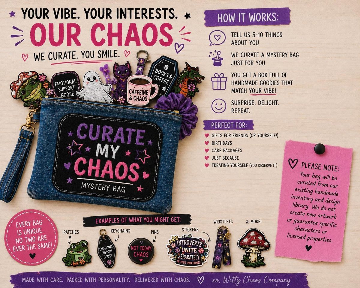 Curate My Chaos | Personalized Mystery Pouch | Handmade Just for You