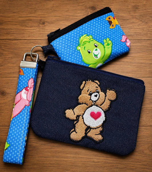 80s Saturday Morning Cartoon Mystery Pouch: Handmade Embroidered Denim Bag (Surprise Design)