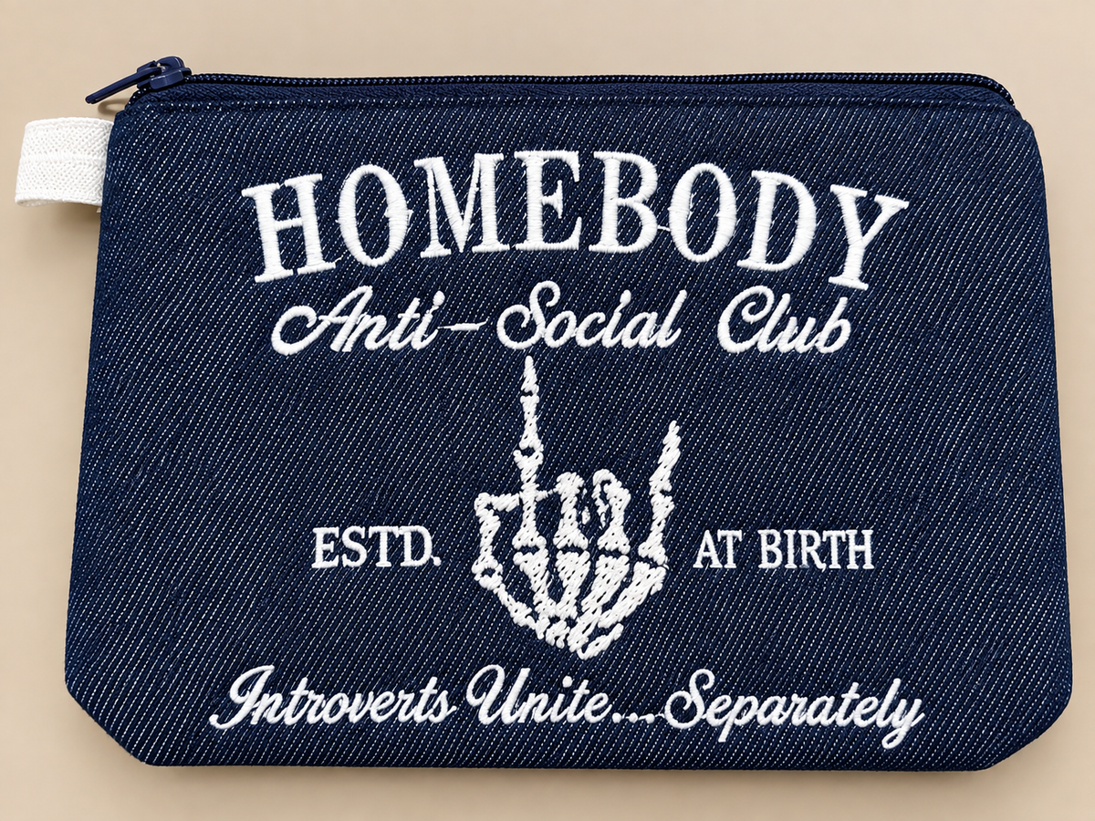 Homebody Anti-Social Club Embroidered Bag Buddy