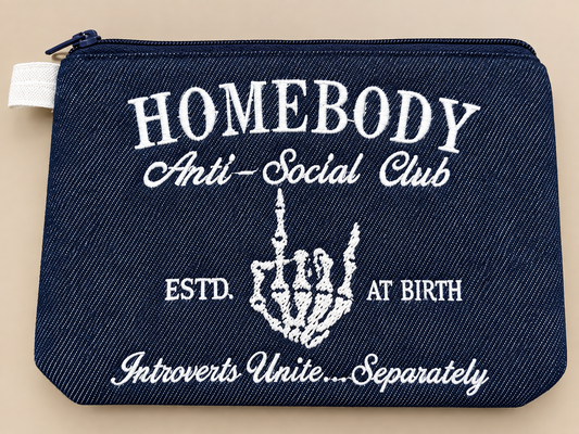 Homebody Anti-Social Club Embroidered Bag Buddy