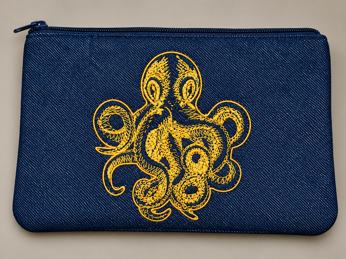 Kracken Denim Zipper Pouch
