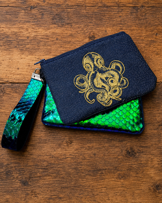 Kracken Denim Zipper Pouch