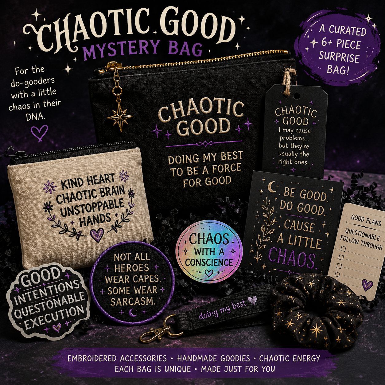 Which Chaos Are You | Handmade Embroidered Gift | Witty Chaos Company