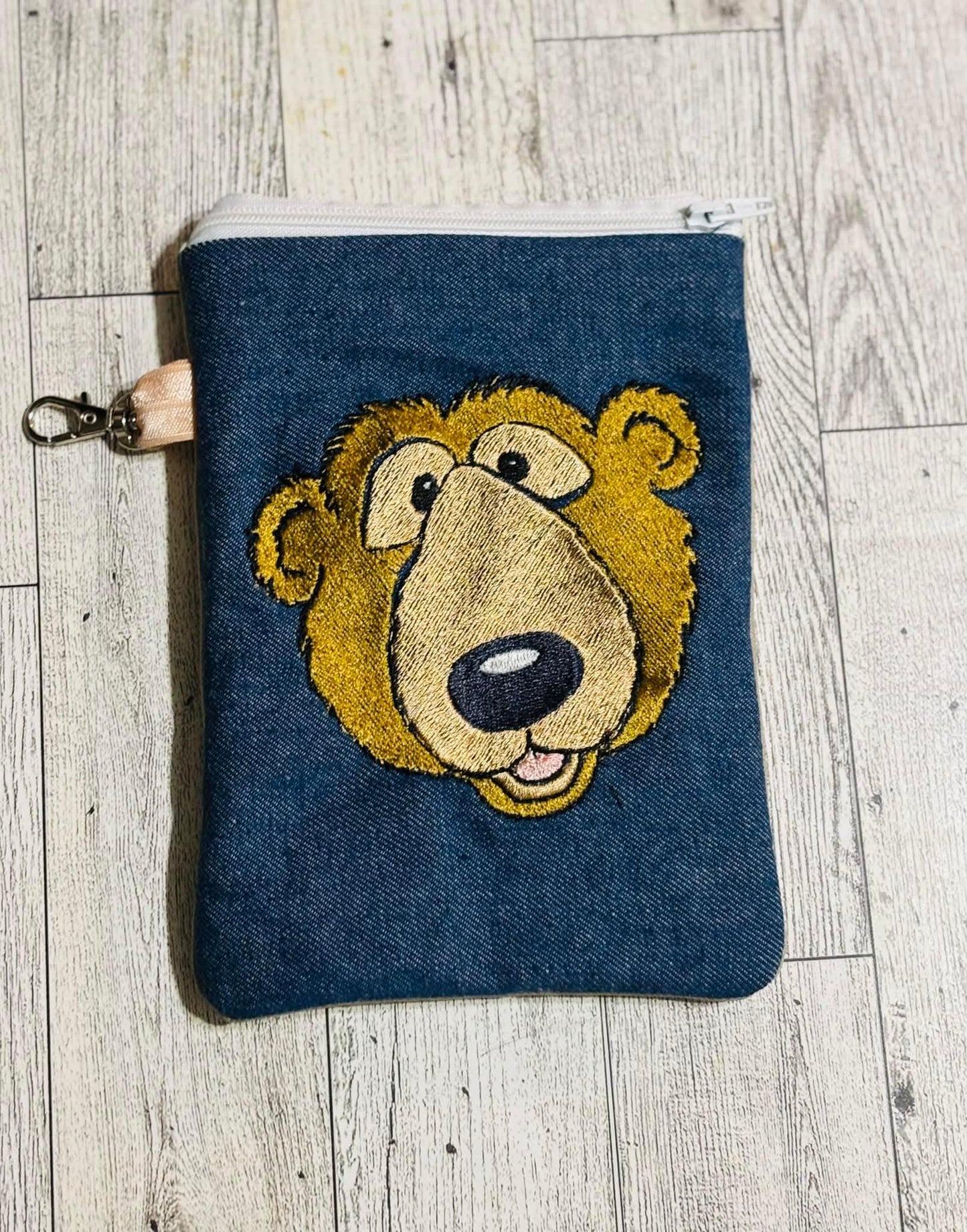 Cozy Blue Bear Inspired Bag Buddy | Cute Nostalgia Zipper Pouch | 5x7 Organizer | Cartoon Style Accessory