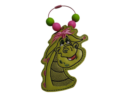 The Magic Dragon Embroidered Handmade  Bag Charm