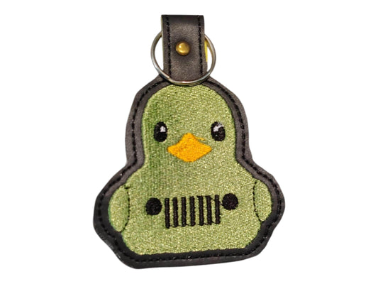 Army Green Rubber Duck  Keychain
