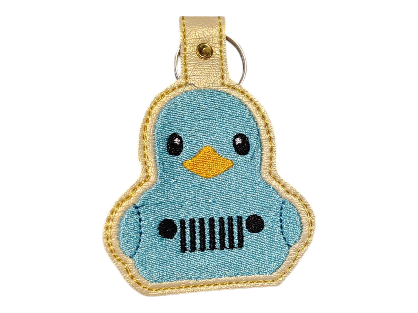 Teal Blue Rubber Duck  Keychain