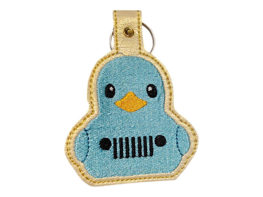 Teal Blue Rubber Duck  Keychain
