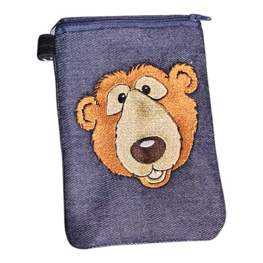 Cozy Blue Bear Inspired Bag Buddy | Cute Nostalgia Zipper Pouch | 5x7 Organizer | Cartoon Style Accessory