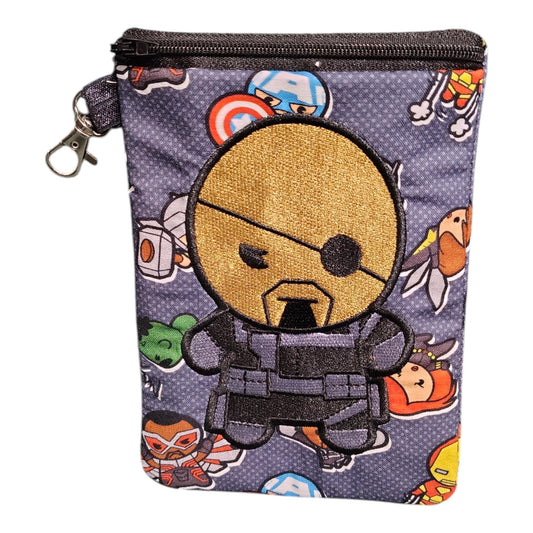Fury Man Inspired Zipper Pouch  Handmade Comic Book Gift