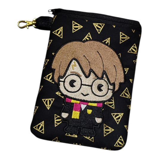 Wizard Inspired Mini Zipper Pouch - Handmade Character Bag Buddy - Magic Themed Coin Purse