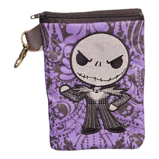 Spooky Skeleton Gentleman Bag Buddy | Gothic Cute Zipper Pouch | Halloween Inspired Organizer | 5x7 Pouch
