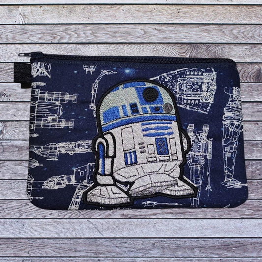 Zipper Pouch Beep Beep Droid Handmade