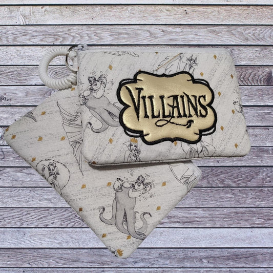 Handmade Villains Zipper Pouch | 5x7 Wristlet Makeup Bag, Geeky Accessory