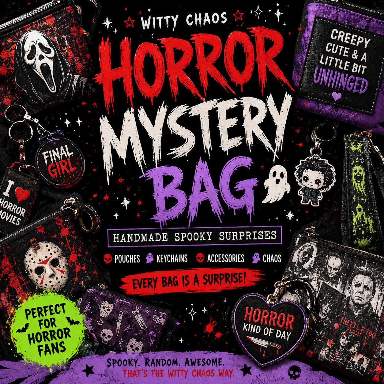 Horror Mystery Bag | Handmade Spooky Fandom Accessories, Pouches, Keychains (Surprise)