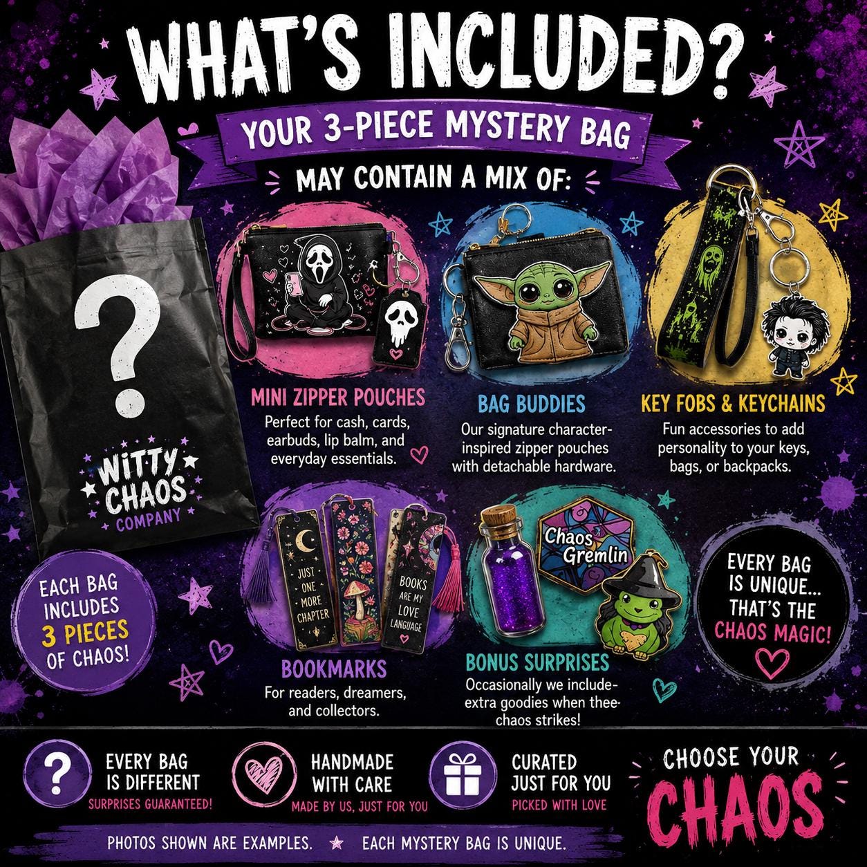 Witty Chaos 3 Piece Mystery Bags