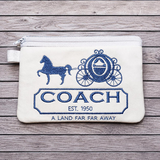 Fairytale Carriage Zipper Pouch  Cinderella Inspired Wristlet