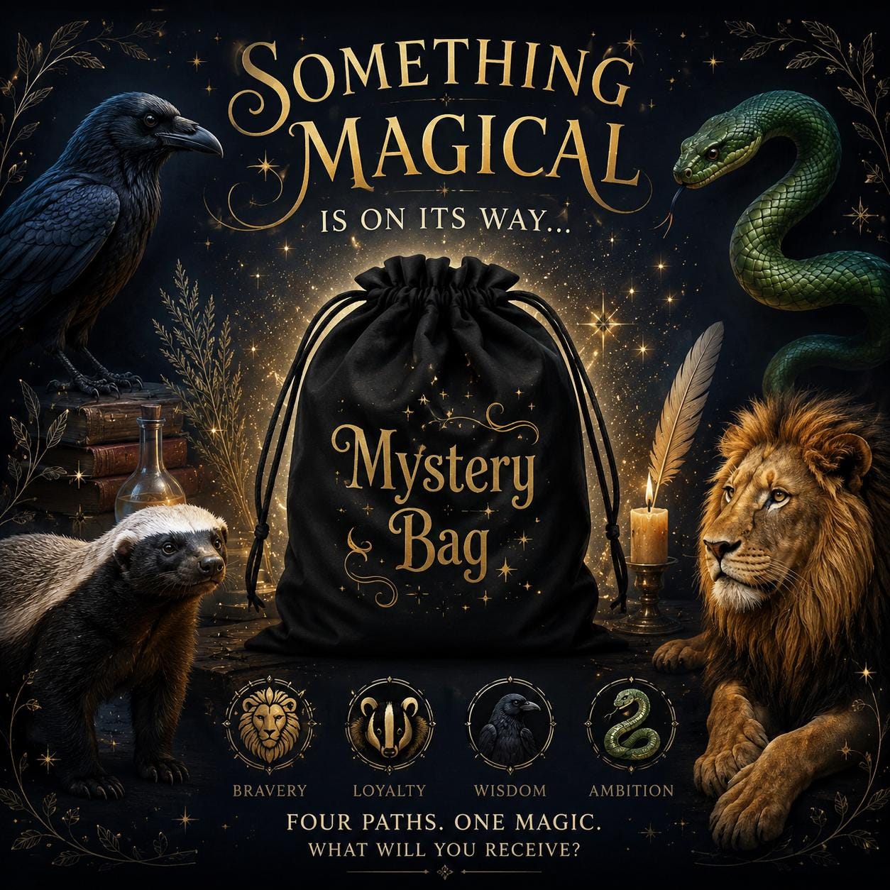 Magic Mystery Bag | Fantasy Inspired Handmade Accessories, Wizard School Gift