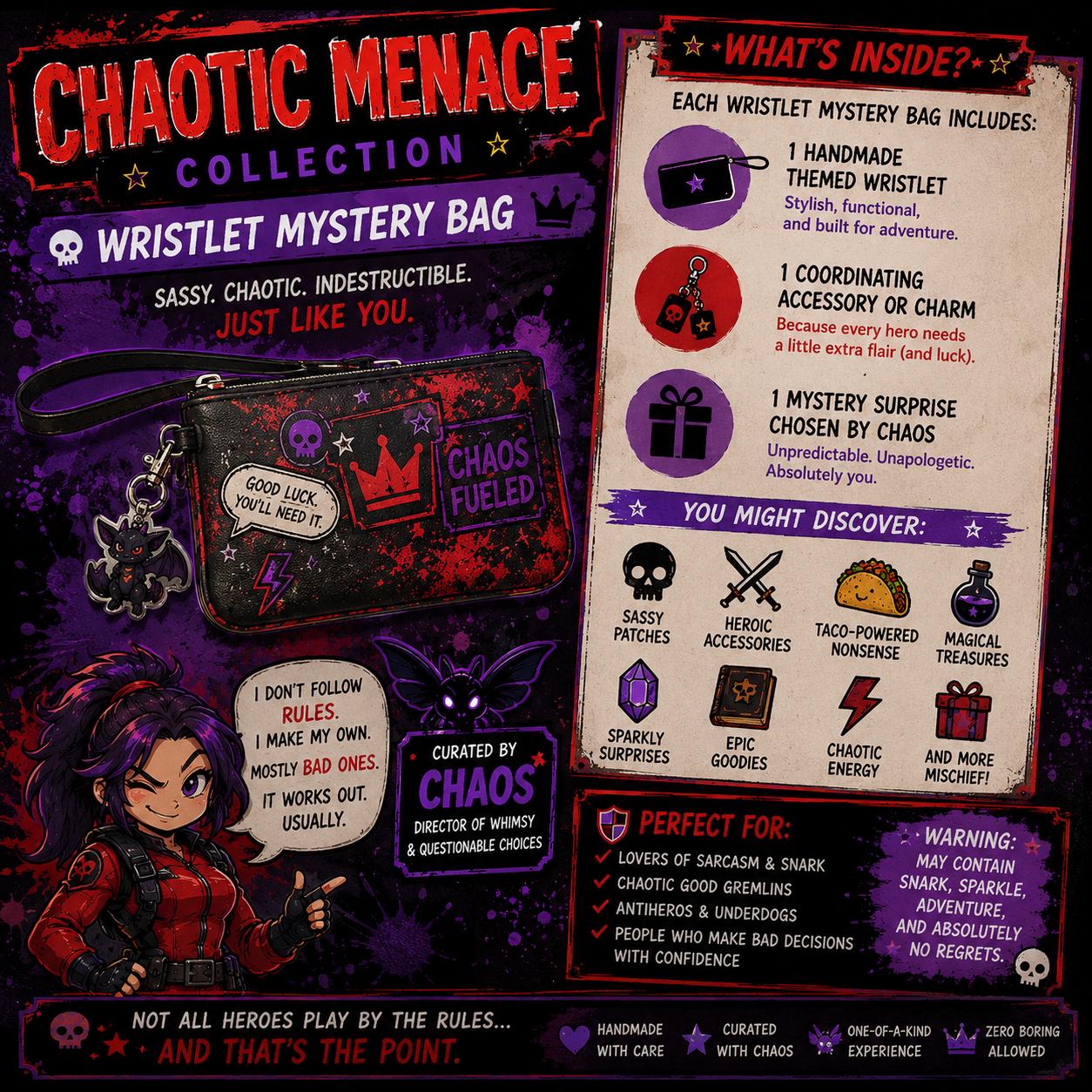 Chaotic Menace Collection | Mystery Bag for Professional Troublemakers | Sassy, Unpredictable & Heroically Unsupervised