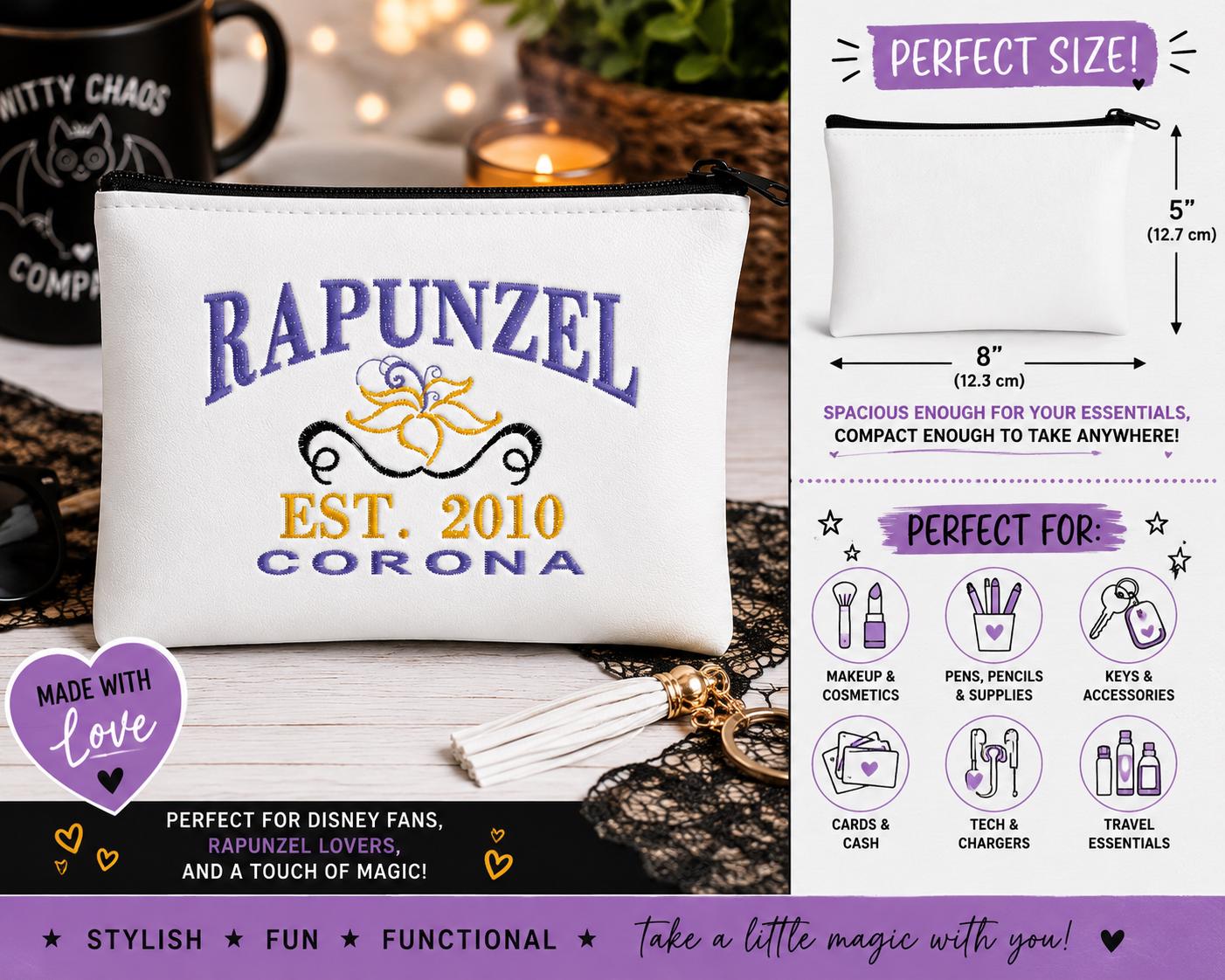 Rapunzel Inspired Zipper Pouch