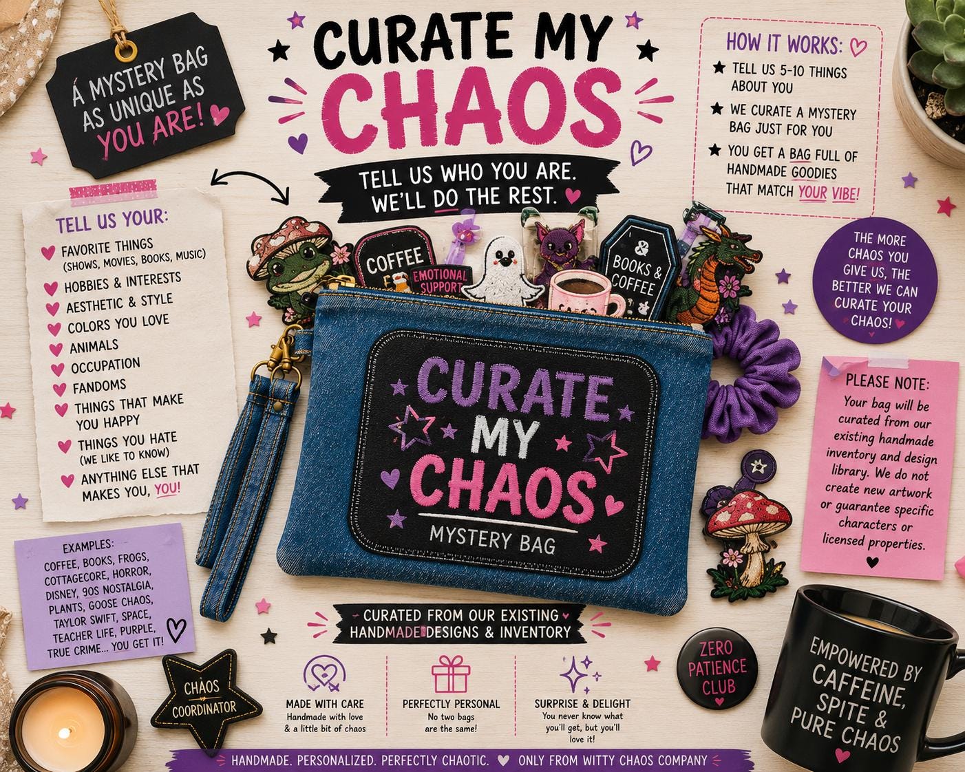 Curate My Chaos | Personalized Mystery Bag | Handmade Just for You