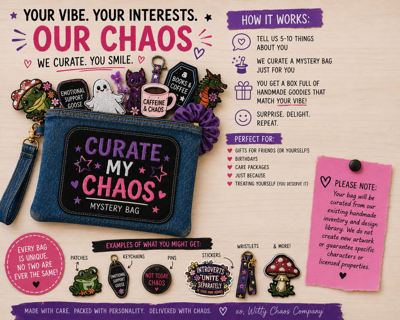 Curate My Chaos | Personalized Mystery Bag | Handmade Just for You