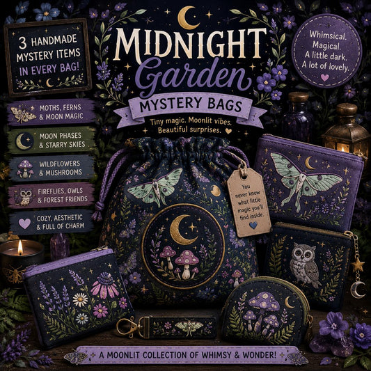 Midnight Garden Mystery Bag | Moonlit Nature Inspired Mystery Bundle | Handmade Cottagecore Accessories | Whimsical Woodland Gift
