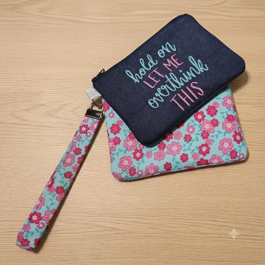 Hold On, Let Me Overthink This Denim Zipper Pouch