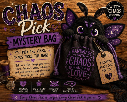Chaos Pick| Handmade Surprise Gift | Choose Your Chaos Level | Curated Mystery | One-of-a-Kind Handmade Accessories | Witty Chaos Company
