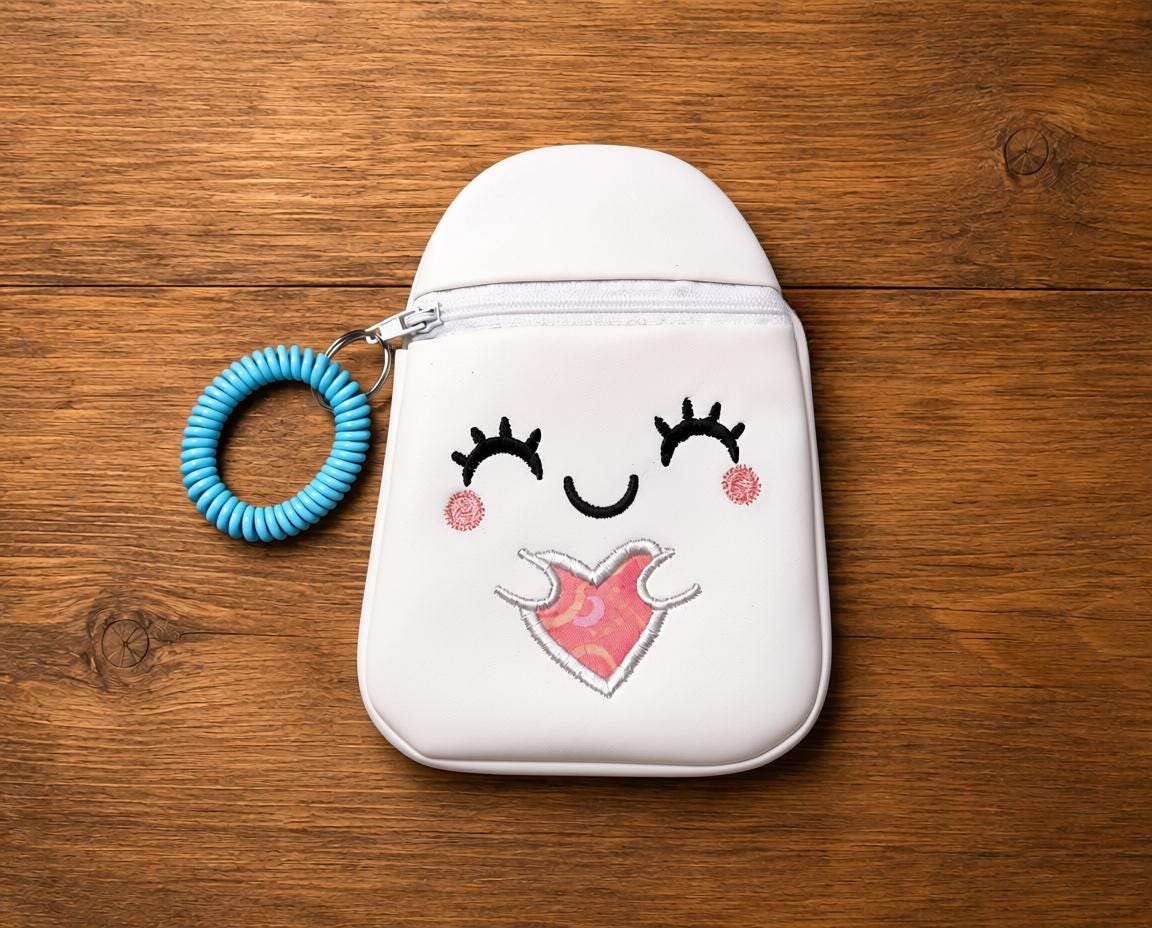 Embroidered Ghost Coin Purse | Kawaii Halloween Zipper Pouch, Wristlet