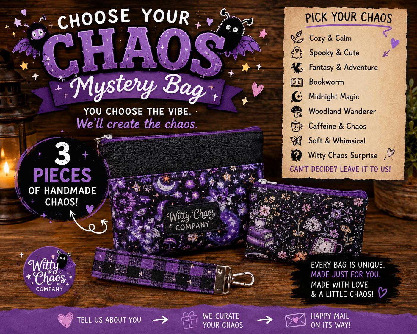 Handmade 3-Piece Mystery Bag | Choose Your Chaos Accessory Set