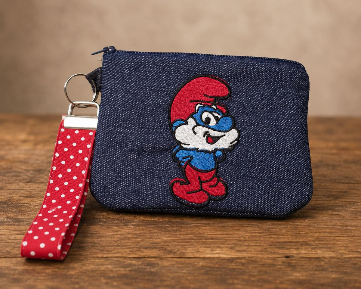 Retro Woodland Elder Zipper Pouch with Wristlet, Cozy Nostalgia Handmade Bag, Whimsical Forest Gift