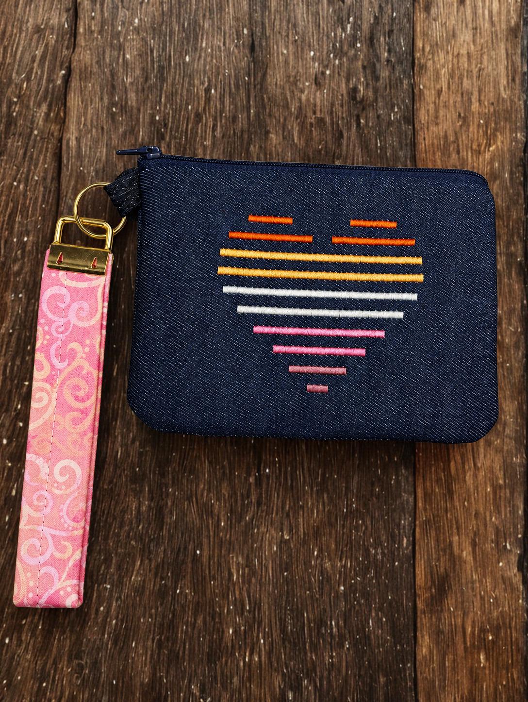 Love Is Love Embroidered Denim Pouch | Colorful Surprise Design (Mystery Bag)