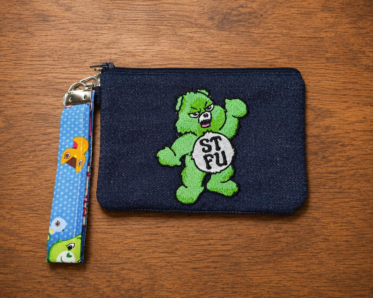 Sass & Snark Embroidered Denim Zipper Pouch | Sarcastic Surprise Gift (Mystery Design)