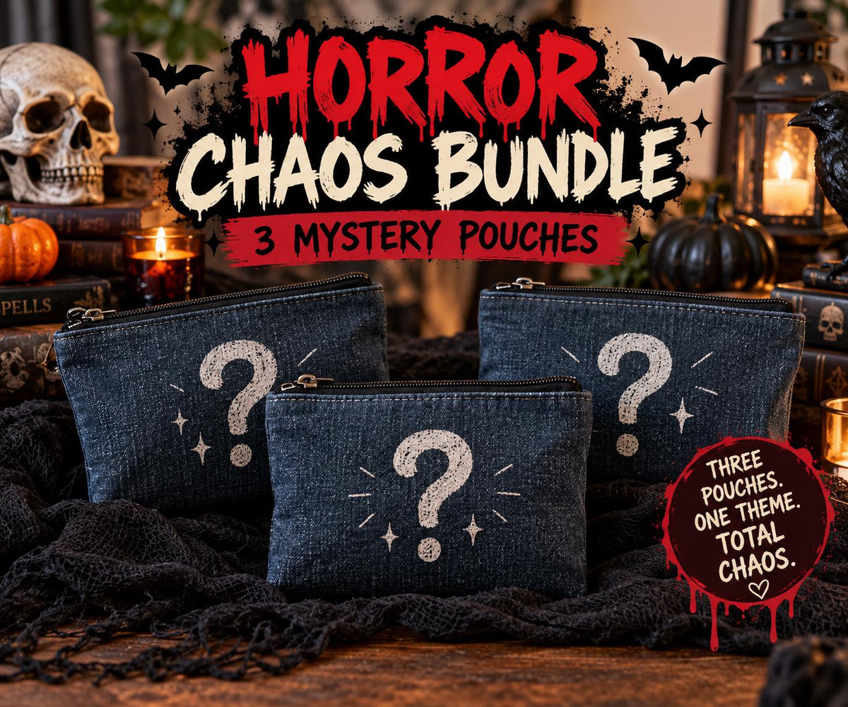 Horror Chaos Bundle | 3 Embroidered Denim Pouches (Mystery Designs)