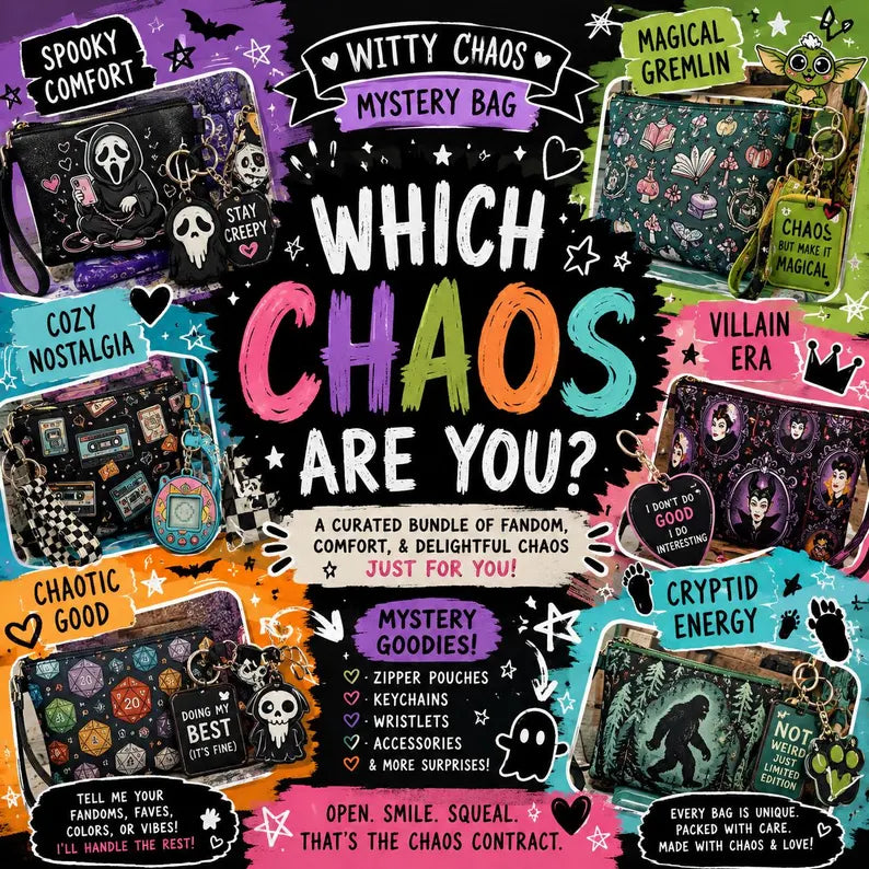 Which Chaos Are You | Handmade Embroidered Gift | Witty Chaos Company